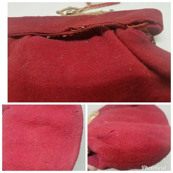 Vintage Crimson Wristlet Purse - Picture 3 of 7